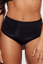 Soft High-Waist Thong underwear panties lingerie black front