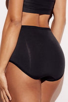 Soft High-Waist Brief Panties Underwear Lingerie Black Back