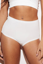 Soft High-Waist Brief Panties Underwear Lingerie white Front