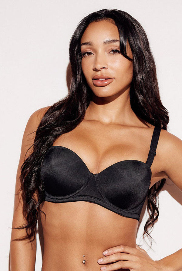 best strapless bra no strap comfortable black front