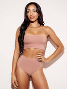 Soft High-Waist Thong underwear panties lingerie pink full body