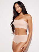 Soft High-Waist Thong underwear panties lingerie nude full body