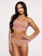 Soft Basic Bandeau Bralette strapless bra nude full body