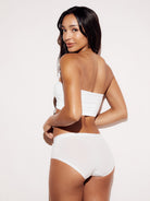 Soft Mid-Rise Brief Underwear Panties Lingerie white full body