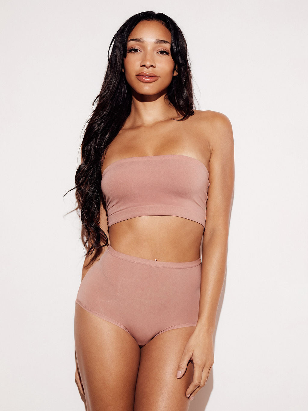 Soft High-Waist Brief Panties Underwear Lingerie Pink Full Body