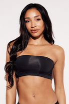 Soft Basic Bandeau Bralette strapless bra black front