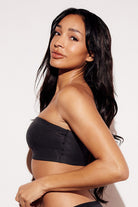 Soft Basic Bandeau Bralette strapless bra black side