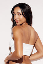 Soft Basic Bandeau Bralette strapless bra white back