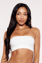 Soft Basic Bandeau Bralette strapless bra white front