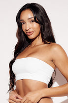 Soft Basic Bandeau Bralette strapless bra white side