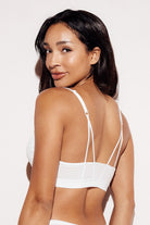 Soft Strappy Triangle Bralette wireless comfort bras white back