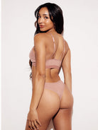 Soft High-Cut Thong Lingerie Underwear Panties Nude Full Body