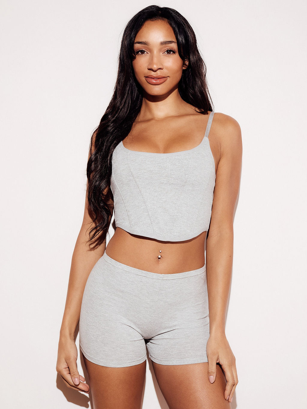 Ribbed Boy Short Panties Underwear gray full body