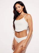 Ribbed Soft Brief Underwear Panties White Full Body
