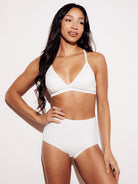 Ribbed High-Waist Brief underwear panties white full body