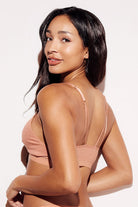 Ribbed Triangle Bralette comfort bras nude back