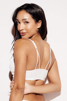 Ribbed Triangle Bralette comfort bras white back