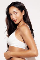 Ribbed Triangle Bralette comfort bras white side