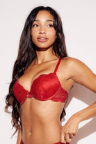 Lace Wireless Bra Bralette balconette best bras for women red side