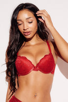 Lace Wireless Bra Bralette balconette best bras for women red front