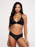 Chevron Lace Triangle Bralette bras wireless best bras for women black full body