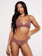 Chevron Lace Triangle Bralette bras wireless best bras for women brown full body