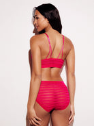 Chevron lace hipster brief underwear panties red full body