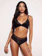 Chevron Lace Cheeky Brief Panties Underwear White Full Body