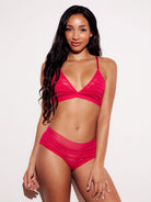 Chevron Lace Triangle Bralette bras wireless best bras for women pink full body