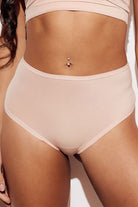 Soft High-Waist Thong underwear panties lingerie nude front
