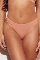Ribbed Thong Underwear Panties Lingerie peach front