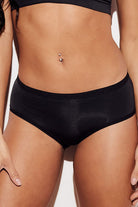 Soft Mid-Rise Brief Underwear Panties Lingerie Black front