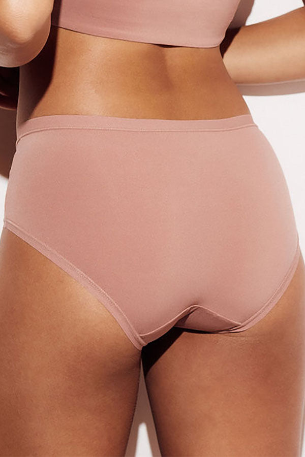 Soft Mid-Rise Brief Underwear Panties Lingerie pink back
