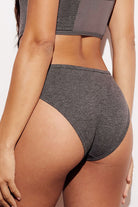 Ribbed Soft Brief Underwear Panties Gray Back