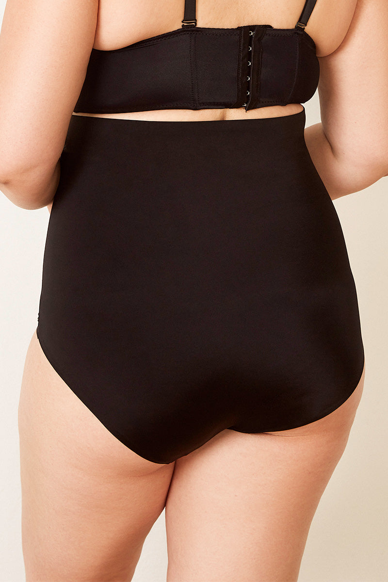 Seamless Shapewear Briefs high waisted control pants tummy control seamfree black plus size back