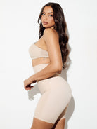 Seamless High Waisted Shorts shapewear mid thigh tummy control shaper short nude full body