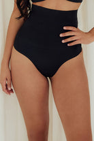 Seamless Shapewear Thong sculpt shaping tummy control g string black front