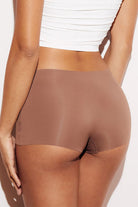 Raw-Edge Laser Cut Seamless Boy Short Underwear Panties Mocha Back
