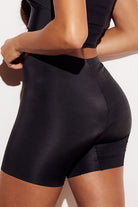 Raw-Edge Laser Cut Seamless Panty Short shortie boyshorts underwear panties black back