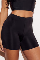 Raw-Edge Laser Cut Seamless Panty Short shortie boyshorts underwear panties black front