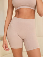 Ribbed Biker Shorts seamless female plus size best nude front