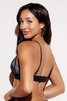 Honeycomb Mesh Triangle Bralette wireless best bralettes small bus bras black back