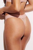 Honeycomb Mesh Bikini Thong Underwear Panties Lingerie Nude Back