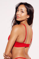 Ribbed Laser Cut Bra bralette underwire red back
