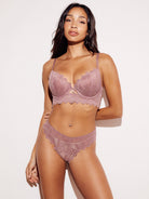 Geometric Lace Push-Up Longline Bra push up pushup lifting nude full body